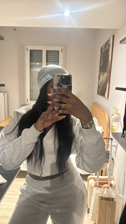 “GREY” BEANIE SET