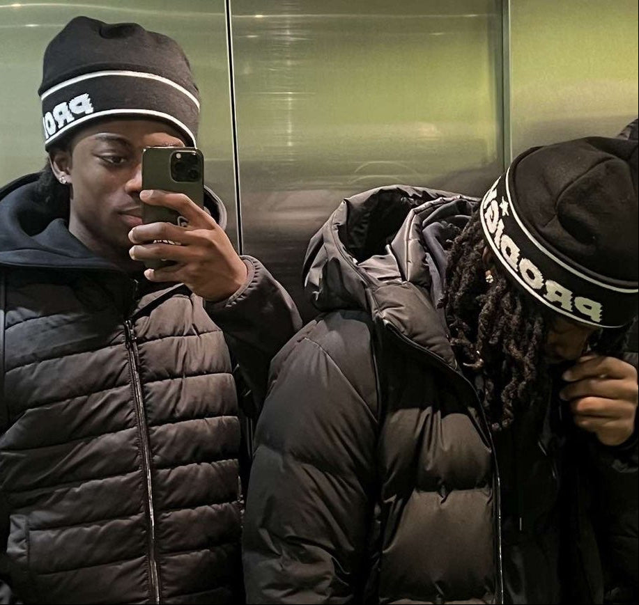 “BLACK” BEANIE SET